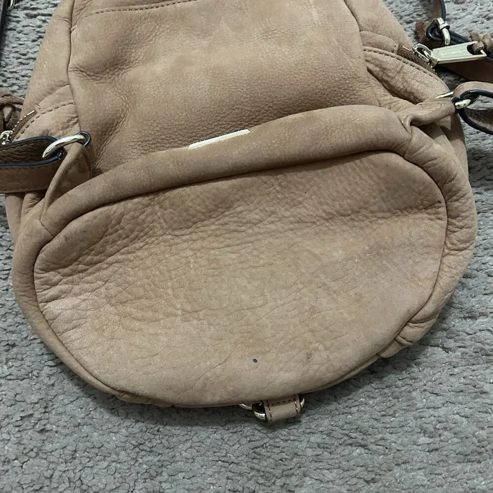 Rebecca Minkoff Julian Mini Backpack Leather Handbag Tan *Read